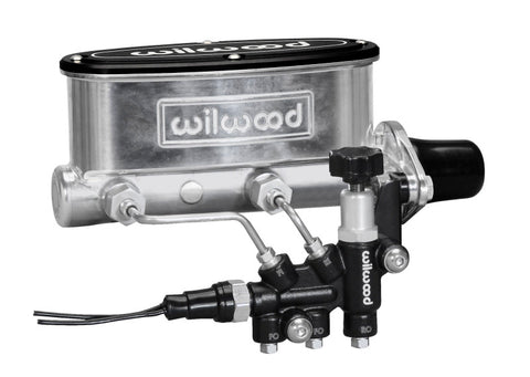 Wilwood HV Tandem M/C Kit w L/H Bracket & Prop Valve - 1in Bore Ball Burnished - 261-13269-P