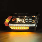 AlphaRex 09-18 Dodge Ram 1500HD PRO-Series Proj Headlights Plank Style Alpha Black w/Seq Signal/DRL - 880524