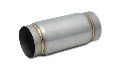 Vibrant SS Race Muffler 4in inlet/outlet x 5in long - 17975