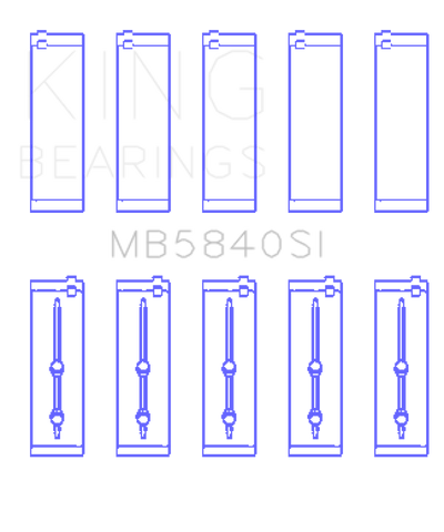 King Chrysler/Dodge Gen 3 Hemi 5.7L/6.1L/6.4L Crankshaft Main Bearing Set (Set of 5) - MB5840SI