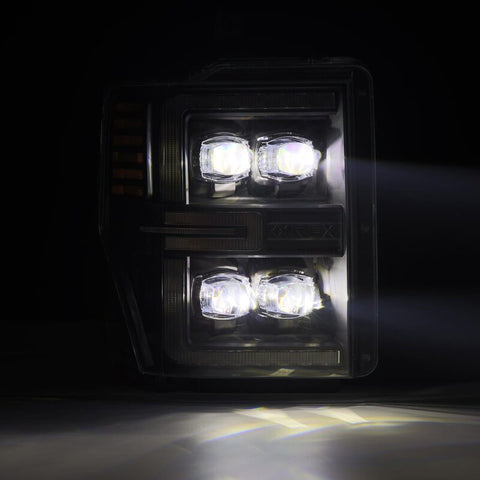 AlphaRex 08-10 Ford F250-550 NOVA-Series LED Projector Headlights Black w/Activ Light/Seq Signal - 880310