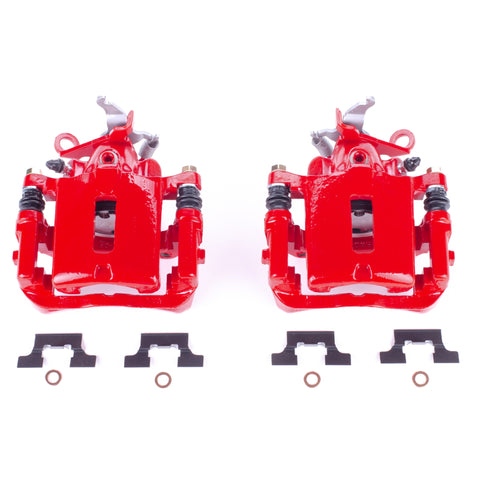 Power Stop 03-05 Jaguar S-Type Rear Red Calipers w/Brackets - Pair - S4852