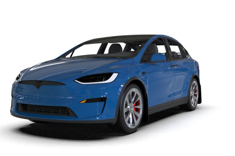 Rally Armor 22-26 Tesla Model X Black UR Mud Flap - Metallic Black Logo - MF102-UR-BLK/MBK
