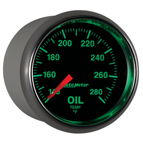 Autometer GS Series 2-1/16in Oil Temperature Gauge 140-280 Degrees Electric Full Sweep - 3856