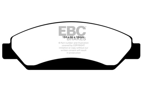 EBC 07 Cadillac Escalade 6.2 2WD Greenstuff Front Brake Pads - DP61742