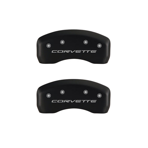 MGP 4 Caliper Covers Engraved Front & Rear C5/Corvette Red finish silver ch - 13007SCV5RD