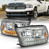 ANZO 2009-2018 Dodge Ram 1500 Led Projector Plank Style Switchback H.L Halo Chrome Amber (OE Style) - 111465