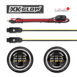 XK Glow 4.5In Black RGB LED Harley Running Light XKchrome Bluetooth App Controlled Kit - XK042011-B