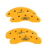 MGP 4 Caliper Covers Engraved Front & Rear Oval Logo/Ford Yellow Finish Black Char 1998 Ford Ranger - 10227SFRDYL