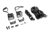 Go Rhino Xplor Blackout Series Cube LED Flood Light Kit (Surface/Threaded Stud Mnt) 2x2 - Blk (Pair) - 750200321FCS