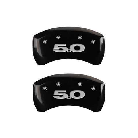 MGP Rear set 2 Caliper Covers Engraved Rear 50 Black finish silver ch - 10010RM50BK