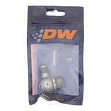 DeatschWerks 8AN ORB Male to 6AN Male Flare Low Profile 90-Degree Swivel - Anodized DW Titanium - 6-02-0419