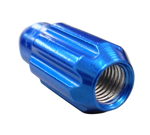 NRG 500 Series M12 X 1.5 Bullet Shape Steel Lug Nut Set - 21 Pc w/Lock Key - Blue - LN-LS500BL-21