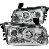 ANZO 2006-2010 Dodge Charger Projector Headlights w/ Halo Chrome (CCFL) - 121217