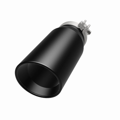 MagnaFlow Tip Stainless Black Coated Single Double Round Single Outlet 5in Dia 4in Inlet 13in L - 35240