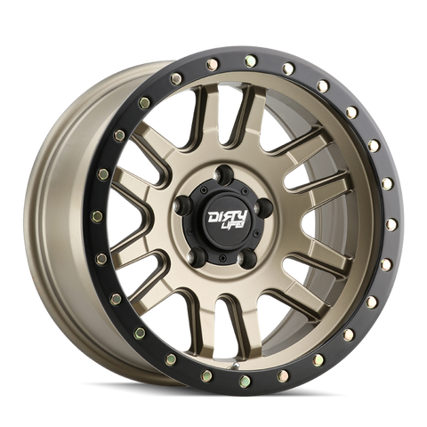 Dirty Life 9309 Canyon Pro 17x9/5x139.7 BP/0mm Offset/108.1mm Hub Satin Gold Wheel - Beadlock - 9309-7985MGD0