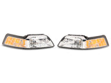 Raxiom 99-04 Ford Mustang Axial Series OEM Style Replacement Headlights- Chrome Housing (Clear Lens) - 413421