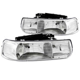 ANZO 1999-2002 Chevrolet Silverado 1500 Crystal Headlights Chrome - 111011