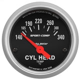 AutoMeter Gauge Cylinder Head Temp 2-1/16in. 140-340 Deg. F Electric Sport-Comp - 3336