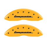 MGP 4 Caliper Covers Engraved Front & Rear Impala Yellow finish black ch - 14006SIMPYL