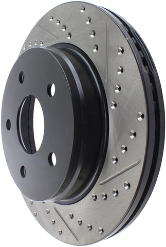 StopTech 04-06 Dodge Durango / 02-10 Ram 1500 (exc Mega Cab) Front Left Slotted & Drilled Rotor - 127.67053L