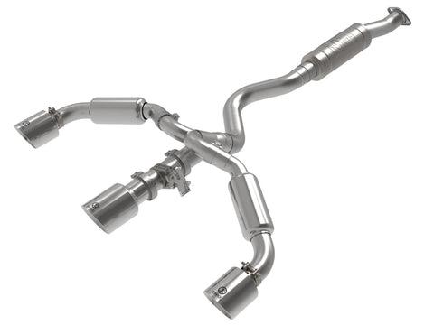 aFe 23-24 Toyota GR Corolla L3 1.6L (t) Gemini XV 3in to 2-1/2in Cat Back Exhaust w/ Polished Tips - 49-36070-P