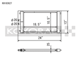 Koyo Dual Pass Universal Heat Exchanger (Radiator) - Turbocharged & Supercharged Applications - KH183627