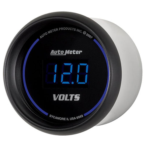 Autometer Cobalt Digital 52.4mm Black Voltmeter - 6993
