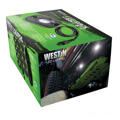 Westin Universal LED Rock Light Kit - 4 Lights - 14ft 9in Wiring Harness & Switch - Black - 09-80005