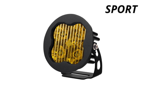 Diode Dynamics SS3 LED Pod Sport - Yellow SAE Fog Round (Single) - DD6142S