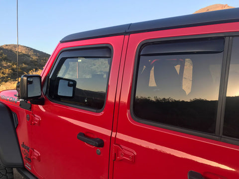 EGR 2018 jeep Wrangler JL SlimLine In-Channel WindowVisors Set of 4 - Dark Smoke - 575251
