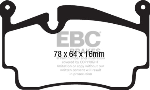 EBC 05-09 Porsche 911 (997) (Cast Iron Rotor only) 3.6 Carrera 2 Sport Bluestuff Rear Brake Pads - DP52216NDX