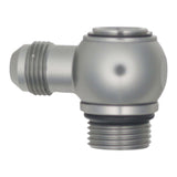 DeatschWerks 10AN ORB Male to 8AN Male Flare Low Profile 90-Degree Swivel - Anodized DW Titanium - 6-02-0418