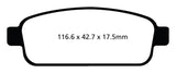 EBC 13+ Buick Encore 1.4 Turbo Greenstuff Rear Brake Pads - DP22066