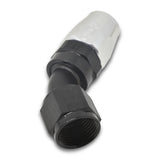 Russell Performance -8 AN Black/Silver 45 Degree Full Flow Hose End - 610103