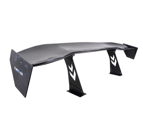 NRG Carbon Fiber Spoiler - Universal (69in.) w/NRG Logo / Stand Cut Out / Large Side Plate - CARB-A691NRG