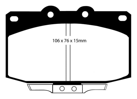 EBC 86-89 Mazda RX7 2.4 (1.3 Rotary)(Vented Rear Rotors) Redstuff Front Brake Pads - DP3763C