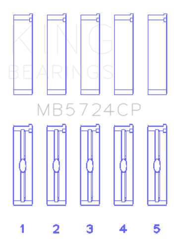 King Engine Bearings General Motors Duramax Diesel (Size +0.25mm) Main Bearing Set - MB5724CP0.25