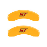 MGP 4 Caliper Covers Engraved Front & Rear No Bolts/St Yellow Finish Black Char 2018 Ford Fusion - 10244SST1YL