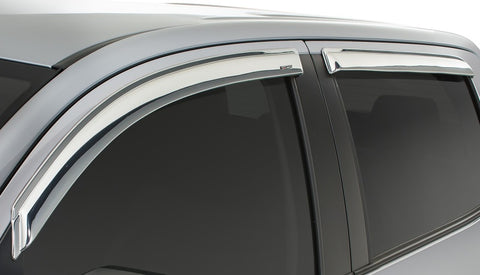 Stampede 2007-2019 Toyota Tundra Extended Crew Cab Pickup Tape-Onz Sidewind Deflector 4pc - Chrome - 6349-8