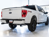 AWE Tuning 0FG 21+ Ford F150 Dual Split Rear Exhaust - 5in Chrome Silver Tips - 3015-32105