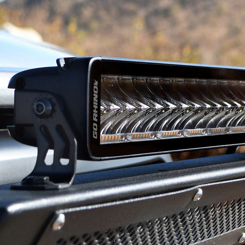 Go Rhino Xplor Blackout Combo Series Dbl Row LED Light Bar w/Amber (Side/Track Mount) 40in. - Blk - 754004012CDS