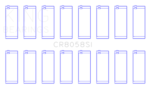 King Engine Bearings Ford 6.2L V8 (Size +.50) Connecting Rod Bearing Set (Set of 8) - CR8058SI0.5