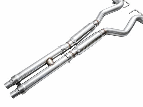 AWE 2024 Ford Mustang GT Fastback S650 RWD Track Edition Cat-Back Exhaust w/ Quad Diamond Black Tips - 3020-43650