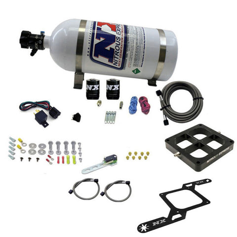 Nitrous Express Dry Dual Stage Billet Crossbar Plate System 100-1000hp (4500 Flange) w/10lb Bottle - 66247-10