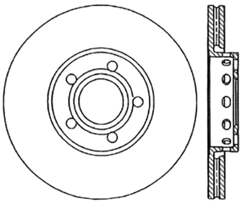 StopTech 96-7/04 Audi A4 / 95-01 A6 / 7/98-05 VW Passat Right Front Slotted and Drilled Rotor - 127.33039R
