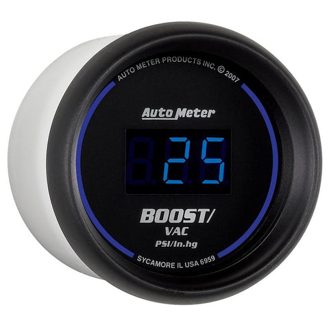 Autometer Cobalt Digital 52.4mm Black Vacuum/Boost Gauge - 6959