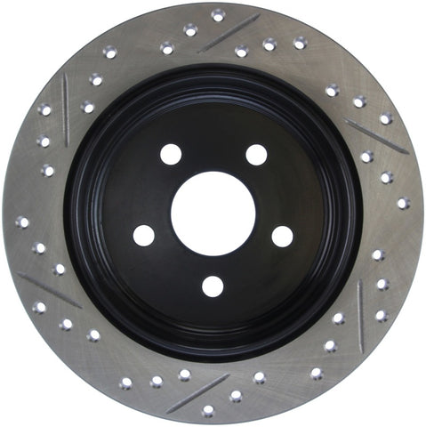 StopTech 03-09 Chrysler PTCruiser Tur / 03-05 Dodge Neon SRT-4 Rear Left Slotted & Drilled Rotor - 127.63054L