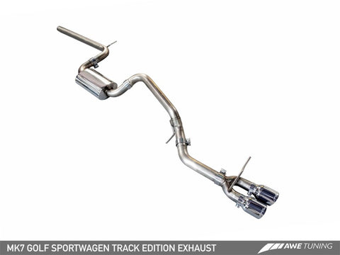 AWE Tuning VW MK7 Golf SportWagen Track Edition Exhaust w/Chrome Silver Tips (90mm) - 3020-22016