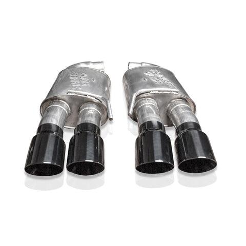 Stainless Works 18-21 Mustang GT Axleback Redline Exhaust - Black Tips - M18ABRB